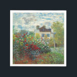 Claude Monet - The Artist's Garden in Argenteuil Napkin<br><div class="desc">The Artist's Garden in Argenteuil / A Corner of the Garden with Dahlias - Claude Monet,  Oil on Canvas,  1873</div>