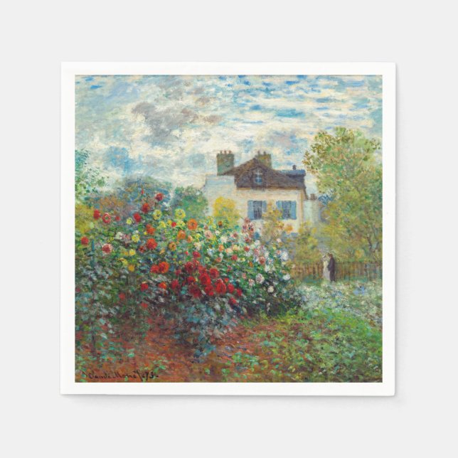 Claude Monet - The Artist's Garden in Argenteuil Napkin (Front)
