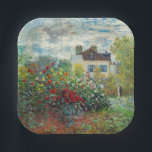 Claude Monet - The Artist's Garden in Argenteuil Paper Plate<br><div class="desc">The Artist's Garden in Argenteuil / A Corner of the Garden with Dahlias - Claude Monet,  Oil on Canvas,  1873</div>