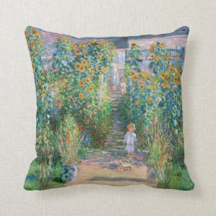 Claude Monet The Artist's Garden Painting Pillow