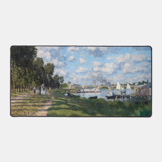 Claude Monet - The Basin at Argenteuil Desk Mat (Front)
