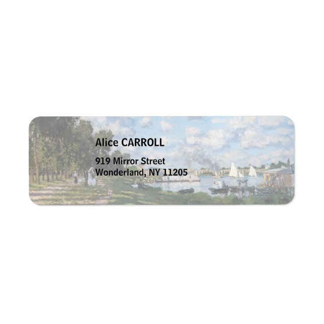 Claude Monet - The Basin at Argenteuil Return Address Label (Front)