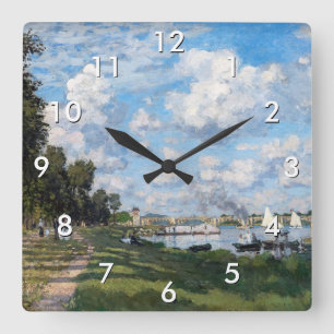 Claude Monet - The Basin at Argenteuil Square Wall Clock