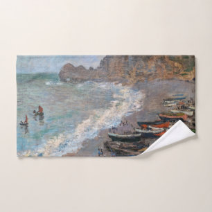 Claude Monet - The Beach at Etretat Bath Towel Set