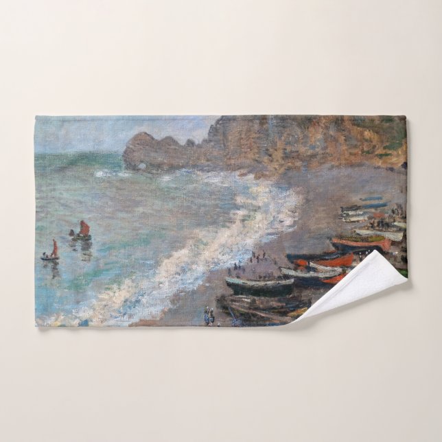 Claude Monet - The Beach at Etretat Bath Towel Set (Hand Towel)