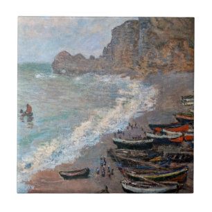 Claude Monet - The Beach at Etretat Ceramic Tile