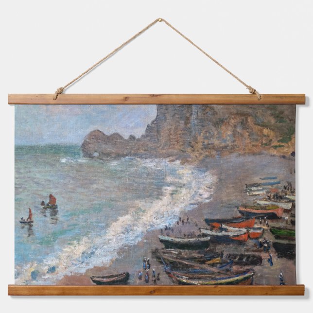 Claude Monet - The Beach at Etretat Hanging Tapestry (Front)