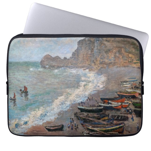 Claude Monet - The Beach at Etretat Laptop Sleeve (Front)