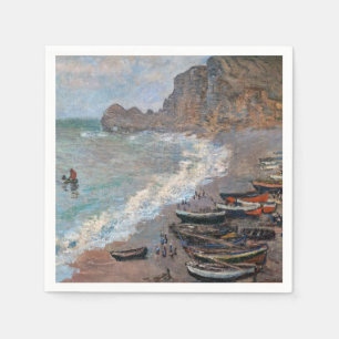Claude Monet - The Beach at Etretat Napkin