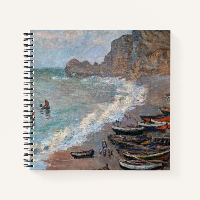 Claude Monet - The Beach at Etretat Notebook (Front)