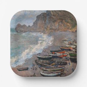 Claude Monet - The Beach at Etretat Paper Plate
