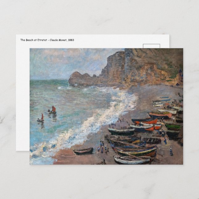 Claude Monet - The Beach at Etretat Postcard (Front/Back)