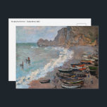 Claude Monet - The Beach at Etretat Postcard<br><div class="desc">The Beach at Etretat / Etretat: La Plage et la Porte d'Amont - Claude Monet,  1883</div>