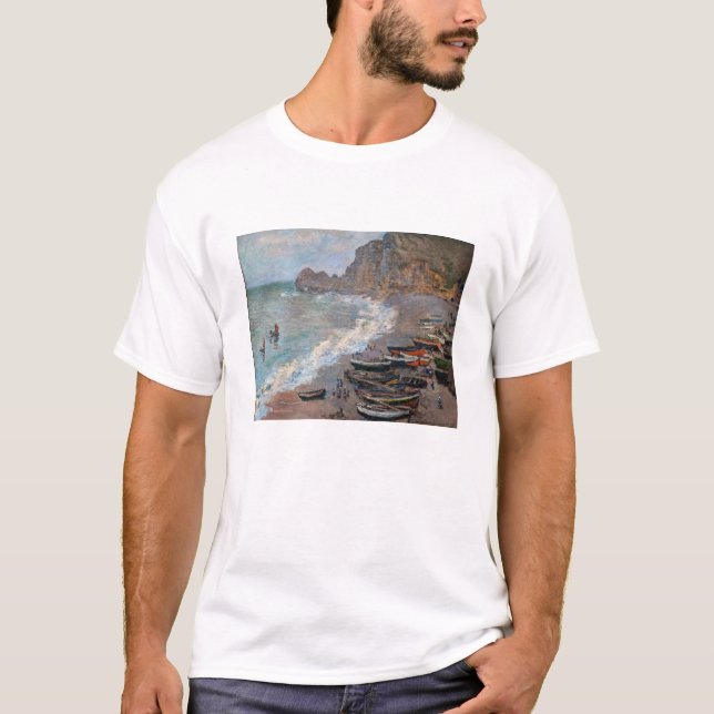 Claude Monet - The Beach at Etretat T-Shirt (Front)