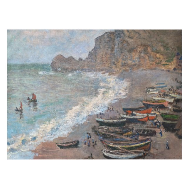 Claude Monet - The Beach at Etretat Tablecloth (Front (Horizontal))