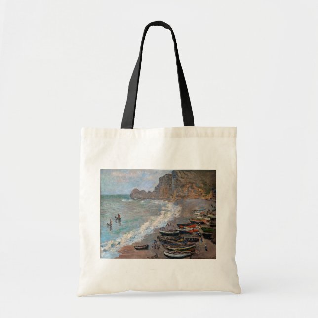 Claude Monet - The Beach at Etretat Tote Bag (Front)