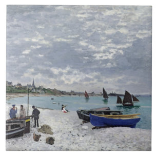 Claude Monet The Beach at Sainte-Adresse Ceramic Tile