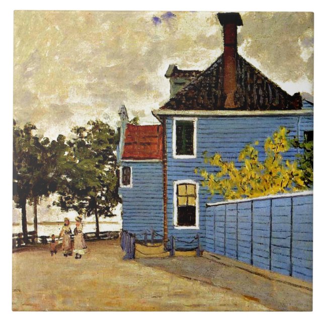 Claude Monet - The Blue House at Zaandam, Ceramic Tile (Front)
