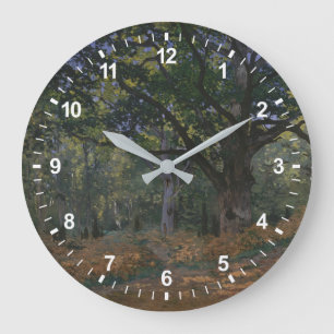 Claude Monet The Bodmer Oak, Fontainebleau Fores Large Clock