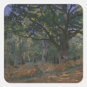 Claude Monet The Bodmer Oak, Fontainebleau Fores Square Sticker