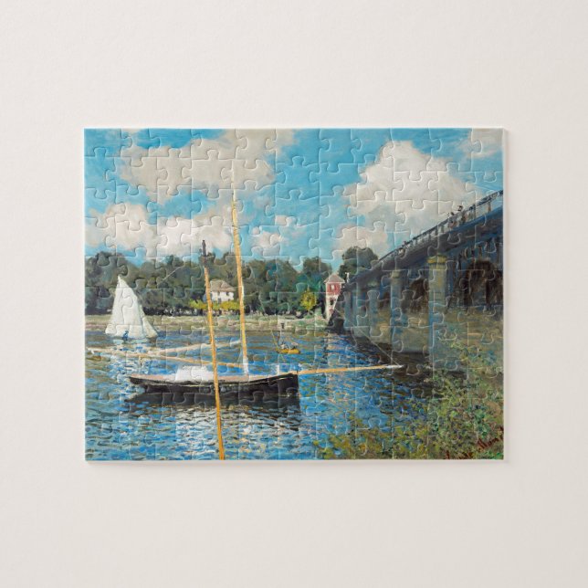 Claude Monet The Bridge at Argenteuil (1874) Jigsaw Puzzle (Horizontal)