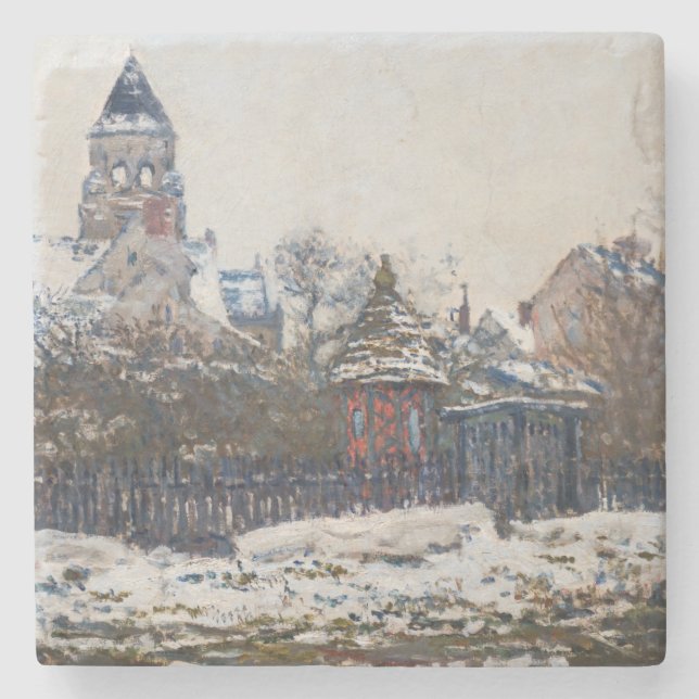 Claude Monet - The Church at Vetheuil Stone Coaster (Front)