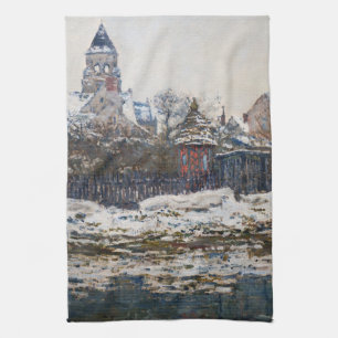 Claude Monet - The Church at Vetheuil Tea Towel