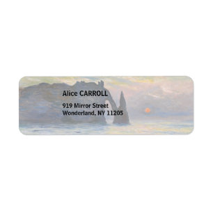 Claude Monet - The Cliff, Etretat, Sunset Return Address Label