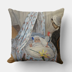 Claude Monet The Cradle, Camille with Son Jean Cushion