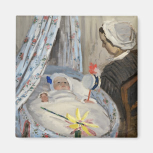 Claude Monet The Cradle, Camille with Son Jean Magnet
