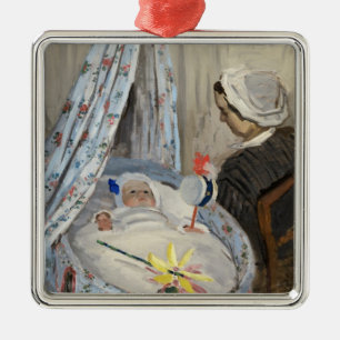 Claude Monet The Cradle, Camille with Son Jean Metal Ornament