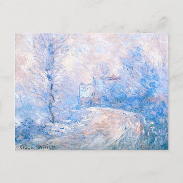 Claude Monet: The Entrance to Giverny under Snow Postcard (Front)