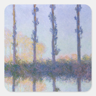 Claude Monet The Four Trees Square Sticker