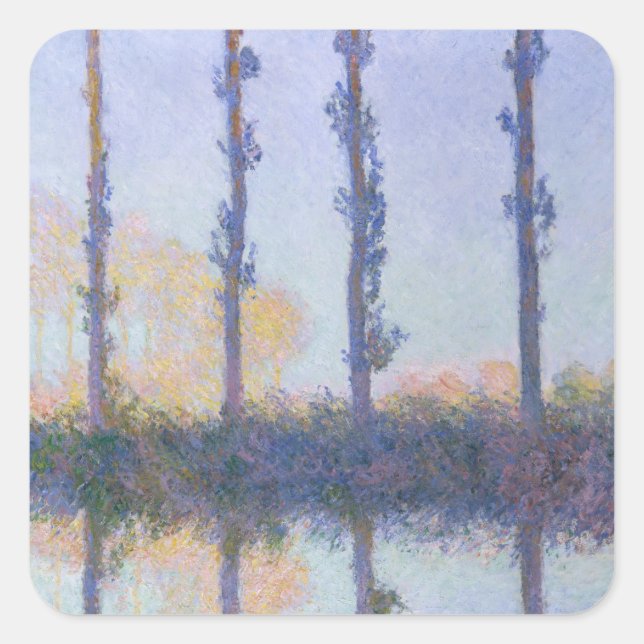 Claude Monet | The Four Trees Square Sticker (Front)