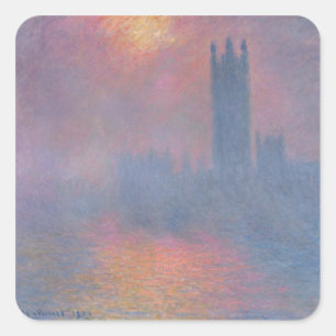 Claude Monet   The Houses of Parliament, London Square Sticker
