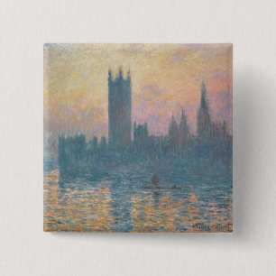 Claude Monet The Houses of Parliament, Sunset 15 Cm Square Badge