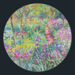 Claude Monet - The Iris Garden at Giverny Classic Round Sticker<br><div class="desc">The Iris Garden at Giverny / The Artist's Garden at Giverny - Claude Monet,  1899-1900</div>