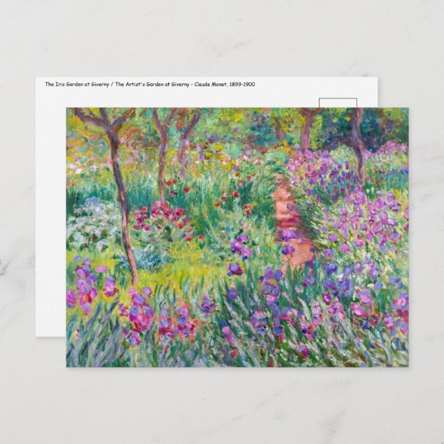 Claude Monet - The Iris Garden at Giverny Postcard (Front/Back)