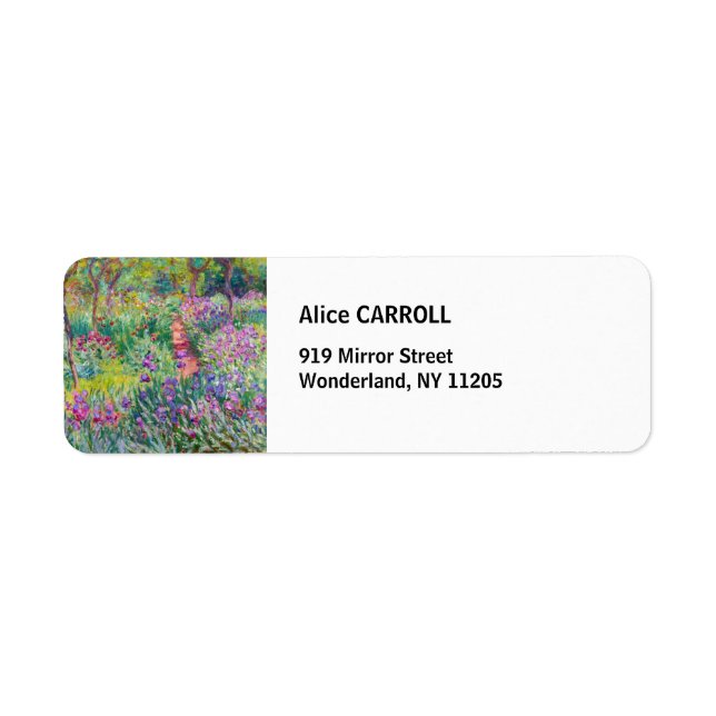 Claude Monet - The Iris Garden at Giverny Return Address Label (Front)