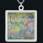 Claude Monet - The Iris Garden at Giverny Silver Plated Necklace<br><div class="desc">The Iris Garden at Giverny / The Artist's Garden at Giverny - Claude Monet,  1899-1900</div>