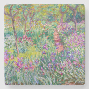 Claude Monet - The Iris Garden at Giverny Stone Coaster