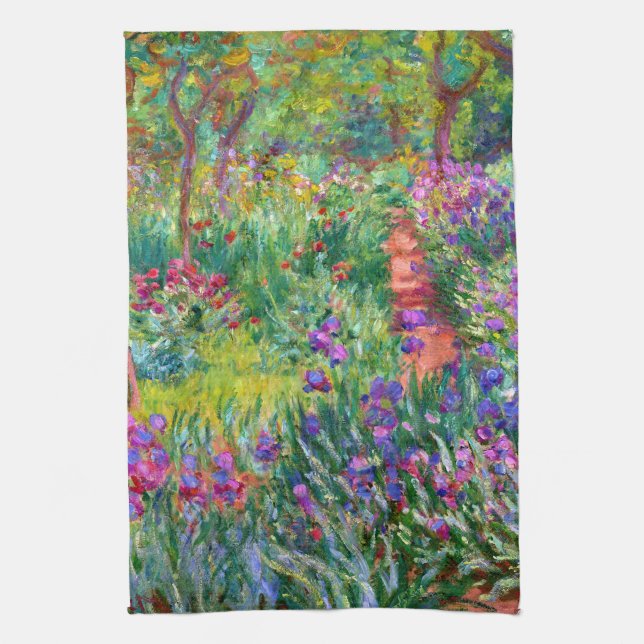Claude Monet: The Iris Garden at Giverny Tea Towel (Vertical)