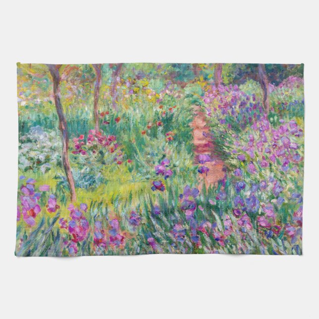 Claude Monet - The Iris Garden at Giverny Tea Towel (Horizontal)