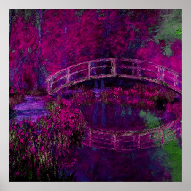 Claude Monet The Japanes Bridge purple Poster (Front)