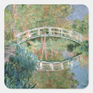 Claude Monet   The Japanese Bridge, Giverny Square Sticker