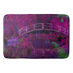 Claude Monet The Japanese Bridge purple Bath Mat