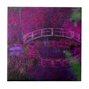 Claude Monet The Japanese Bridge purple Ceramic Tile