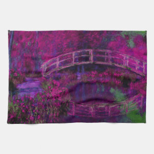 Claude Monet The Japanese Bridge purple Tea Towel