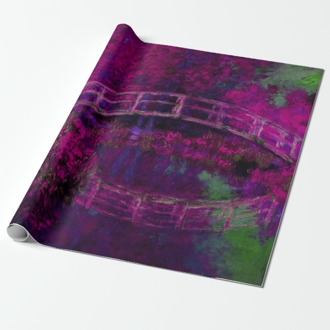 Claude Monet The Japanese Bridge purple Wrapping Paper (Unrolled)