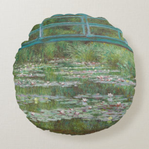 Claude Monet   The Japanese Footbridge, 1899 Round Cushion
